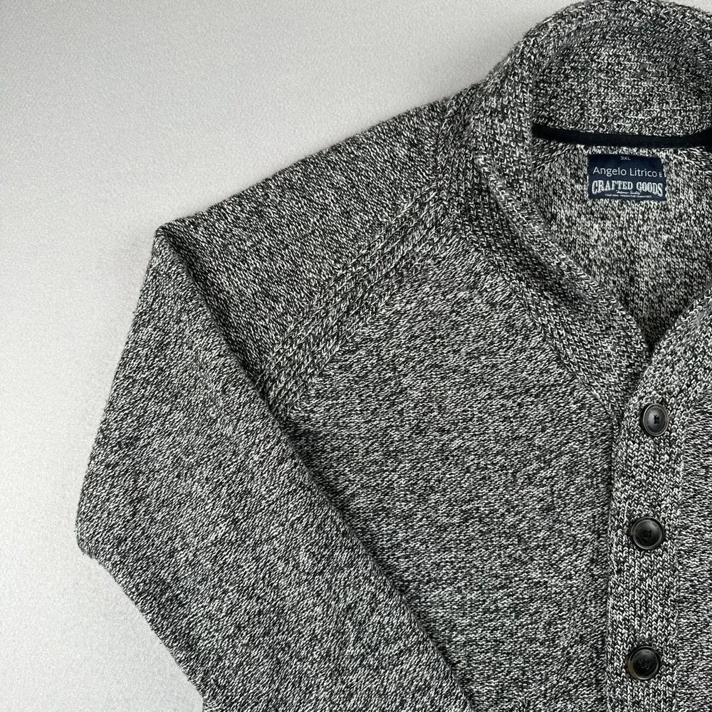 Angelo Litrico Men's 3XL Grey Cardigan Acrylic Sweater